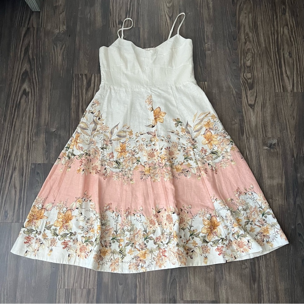 Joie NEW Linen Floral A-line Midi Summer Dress - Picture 5 of 15